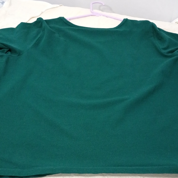 Catherines,   Emerald Long Sleeve Top with Gold and Silver Tree Design - Picture 6 of 7